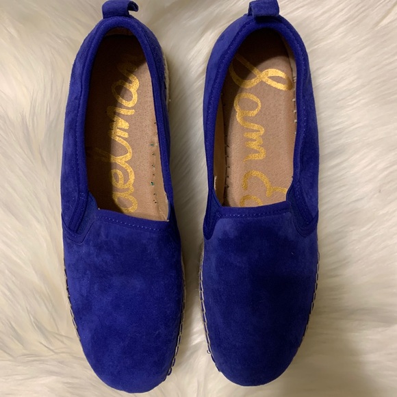 Sam Edelman Carrin Blue Suede Platform Espadrilles - Picture 4 of 12